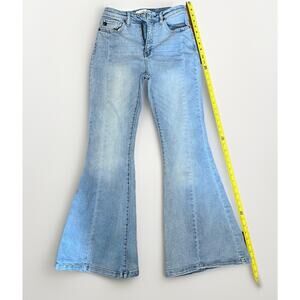 KanCan Womens Flare Jeans Size 9/28 Blue Denim High Rise Stretchy Boho 31”inseam